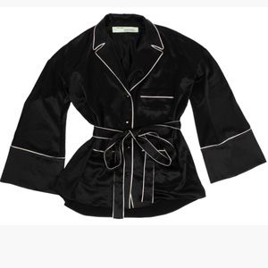 off-white pajama satin shirt